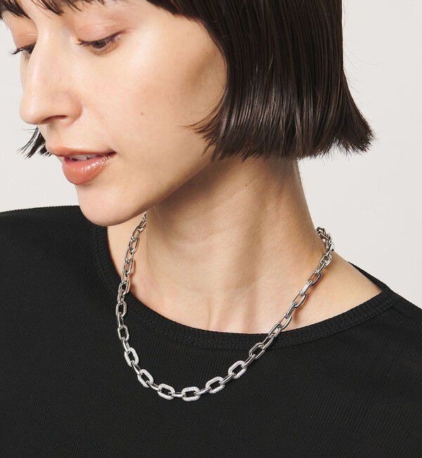 UNITED ARROWS「パヴェ シック チェーンネックレス」|ネックレス|SILVER