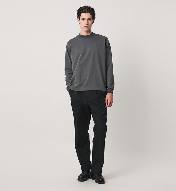 UNITED ARROWS「ALBINI オーガニックコトン モックネック ロングスリーブ Tシャツ 抗菌防臭」|Tシャツ・カットソー|