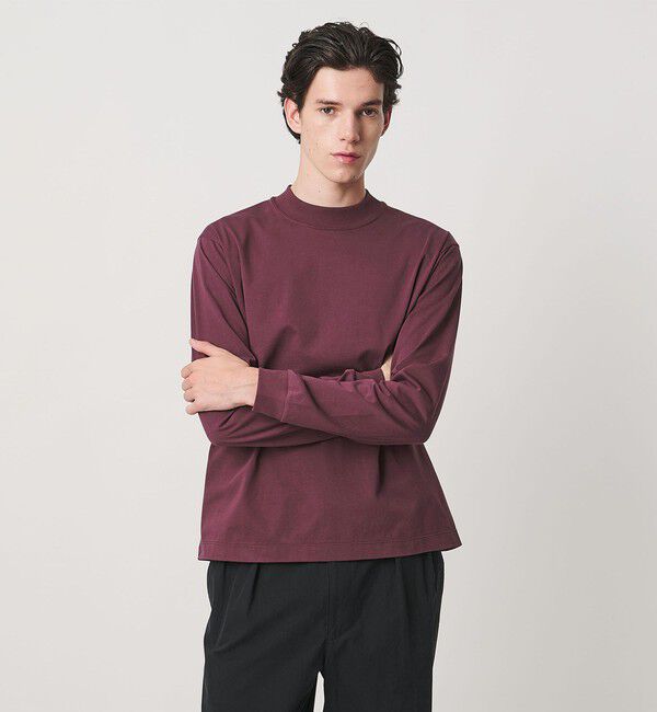 UNITED ARROWS「ALBINI オーガニックコトン モックネック ロングスリーブ Tシャツ 抗菌防臭」|Tシャツ・カットソー|
