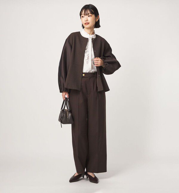 UNITED ARROWS green label relaxing「フリル ディテール ブラウス マシンウォッシャブル UVカット」|シャツ・ブラウス|