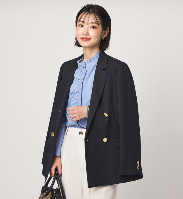 UNITED ARROWS green label relaxing「フリル ディテール ブラウス マシンウォッシャブル UVカット」|シャツ・ブラウス|