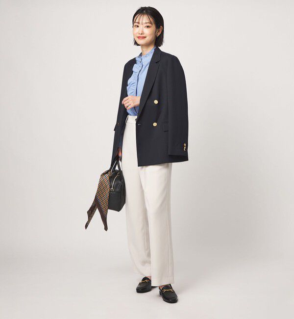 UNITED ARROWS green label relaxing「フリル ディテール ブラウス マシンウォッシャブル UVカット」|シャツ・ブラウス|
