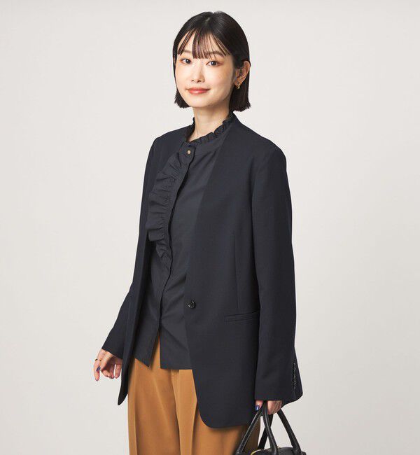 UNITED ARROWS green label relaxing「フリル ディテール ブラウス マシンウォッシャブル UVカット」|シャツ・ブラウス|