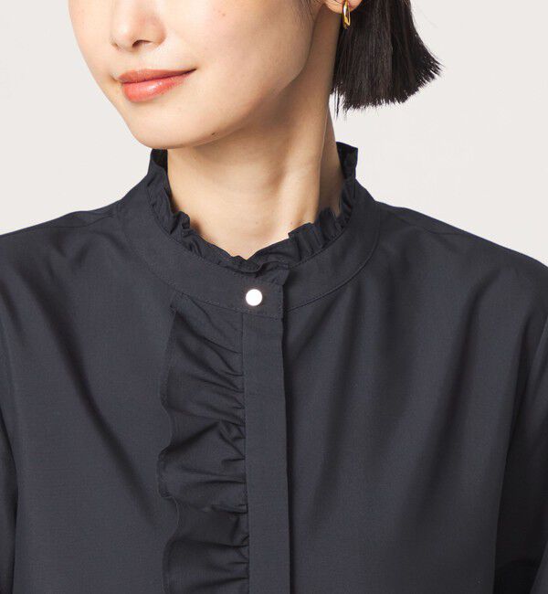 UNITED ARROWS green label relaxing「フリル ディテール ブラウス マシンウォッシャブル UVカット」|シャツ・ブラウス|