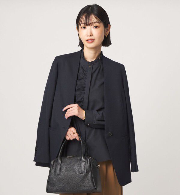UNITED ARROWS green label relaxing「フリル ディテール ブラウス マシンウォッシャブル UVカット」|シャツ・ブラウス|