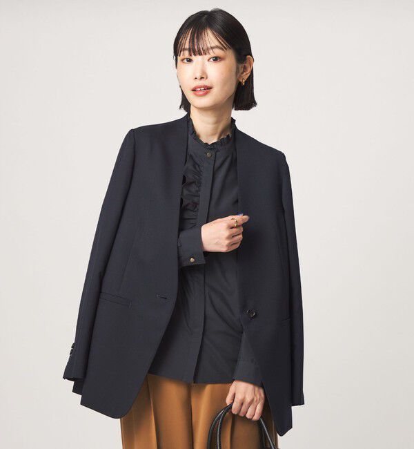 UNITED ARROWS green label relaxing「フリル ディテール ブラウス マシンウォッシャブル UVカット」|シャツ・ブラウス|