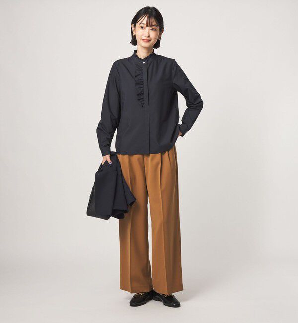 UNITED ARROWS green label relaxing「フリル ディテール ブラウス マシンウォッシャブル UVカット」|シャツ・ブラウス|