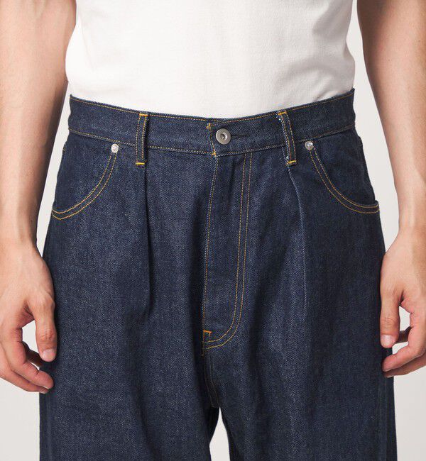 UNITED ARROWS green label relaxing「FINE BASIC スライバー デニム ワイド パンツ」|デニム|