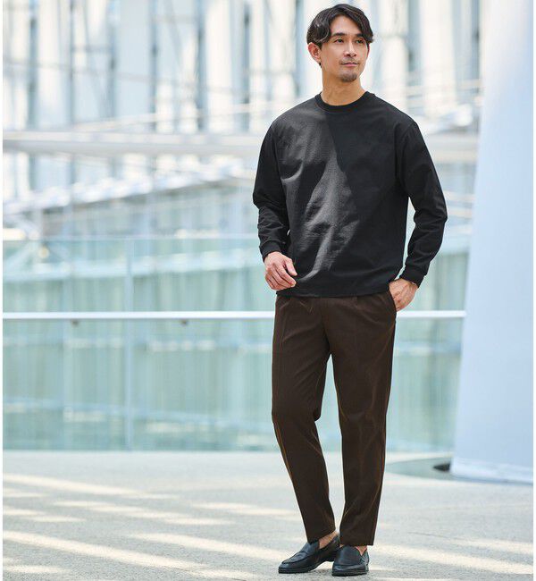 UNITED ARROWS green label relaxing「【WEB限定】JUST fit クリーン カノコ ワイド クルーネック 長袖 Tシャツ -抗菌-」|Tシャツ・カットソー|