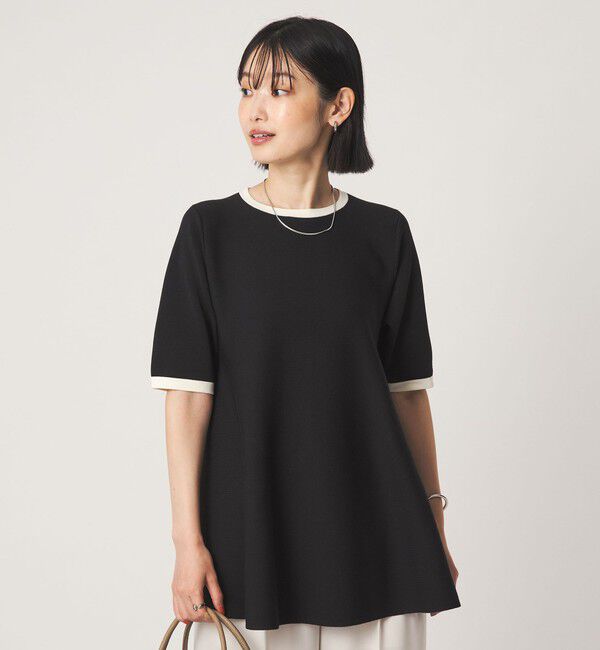 UNITED ARROWS green label relaxing「フォルム ペプラム ニット」|ニット・セーター|BLACK