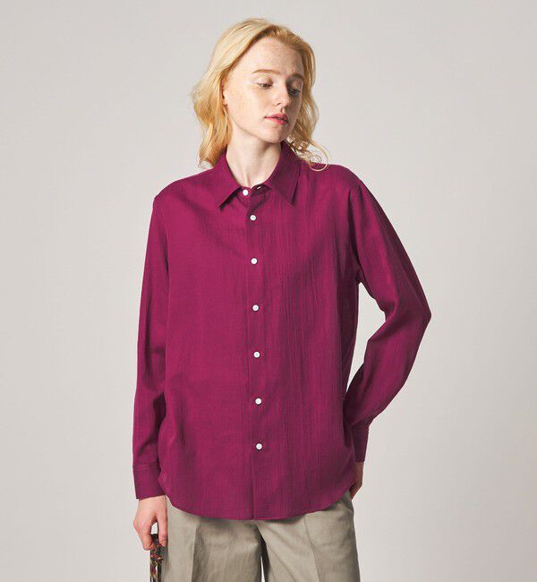 STEVEN ALAN「＜Steven Alan＞ドビー サテン シャツ」|シャツ・ブラウス|PINK