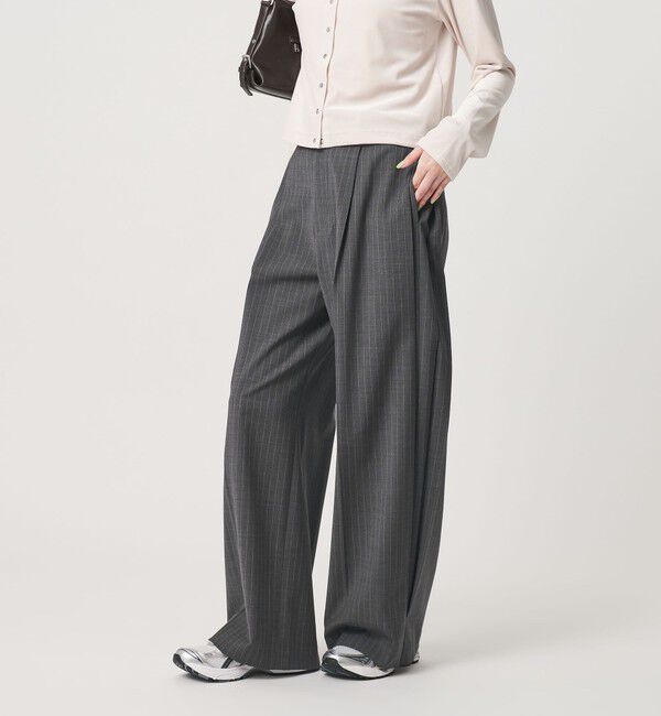 BEAUTY&YOUTH UNITED ARROWS「毛ポリエステルブレンド トロピカル サイドタック ワイドパンツ」|スラックス|