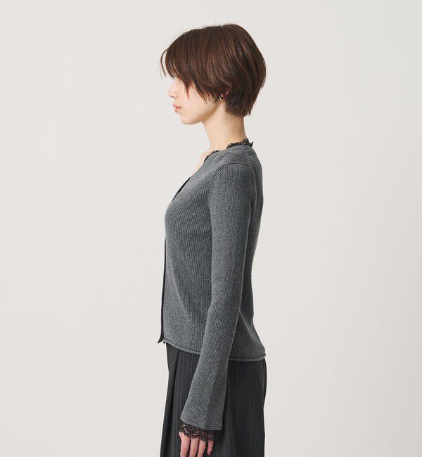 BEAUTY&YOUTH UNITED ARROWS「コットンカシミヤ レーストリム Vネックカーディガン ウォッシャブル」|カーディガン|
