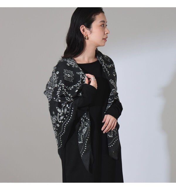 Demi-Luxe BEAMS 「manipuri / バンダナ ストール」|ストール|BLACK