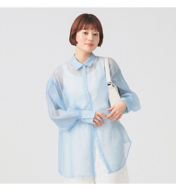 Ray BEAMS 「シアー ビッグ シャツ」|シャツ・ブラウス|BLUE