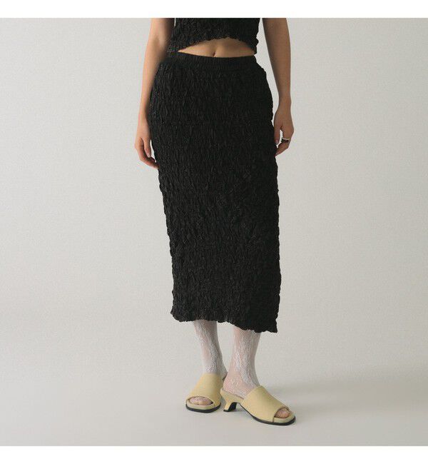 Ray BEAMS 「カット シャーリング スカート」|スカート|BLACK