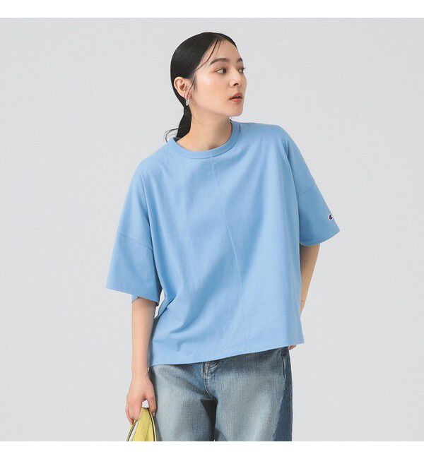 Ray BEAMS 「【別注】Champion / ショート スリーブ Tシャツ」|Tシャツ・カットソー|LIGHT.GRAYISH_BLUE