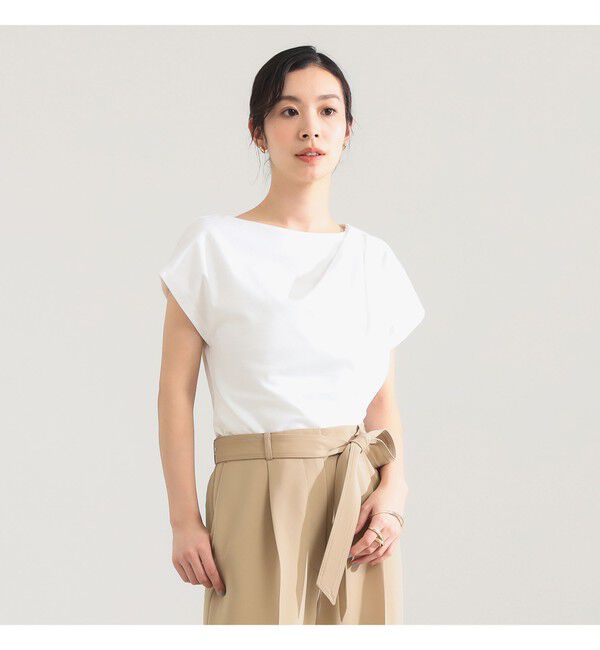 Demi-Luxe BEAMS 「アシンメトリー ドレープ プルオーバー」|Tシャツ・カットソー|WHITE
