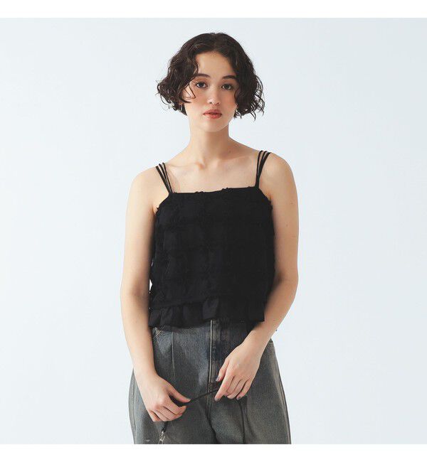 Ray BEAMS 「テープ 刺繍 シアー キャミソール」|シャツ・ブラウス|BLACK
