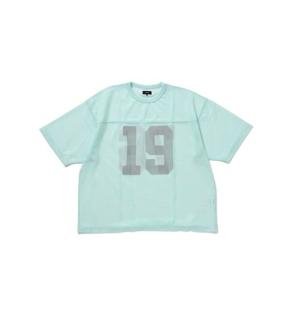 BEAMS「メッシュ プリント Tシャツ【ワイドショートフィット】」|Tシャツ・カットソー|