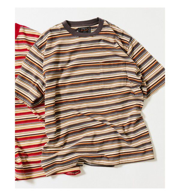 BEAMS PLUS「Pocket Tee Multi Stripe Tee」|Tシャツ・カットソー|