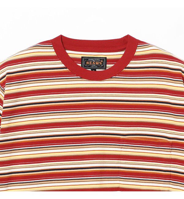 BEAMS PLUS「Pocket Tee Multi Stripe Tee」|Tシャツ・カットソー|