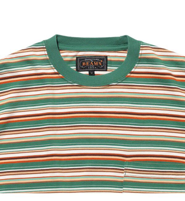 BEAMS PLUS「Pocket Tee Multi Stripe Tee」|Tシャツ・カットソー|