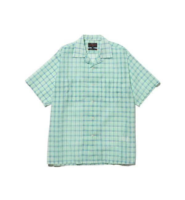 BEAMS PLUS「Open Collar Nylon Airy Plaid」|シャツ・ブラウス|MINT.GRN