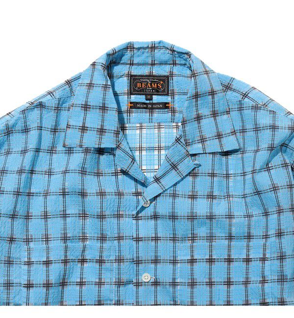 BEAMS PLUS「Open Collar Nylon Airy Plaid」|シャツ・ブラウス|
