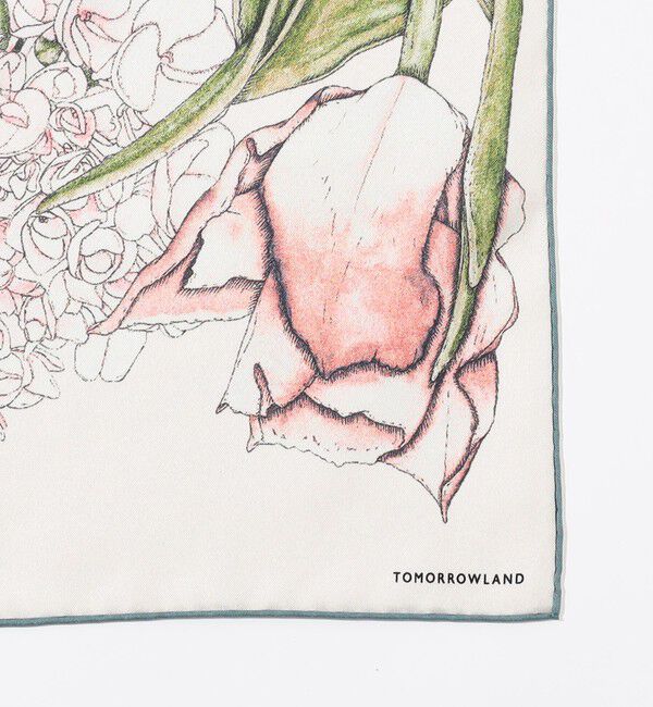 TOMORROWLAND GOODS「ATELIER TOMORROW DOUBLE FLOWER シルクスカーフ」|バンダナ・スカーフ|