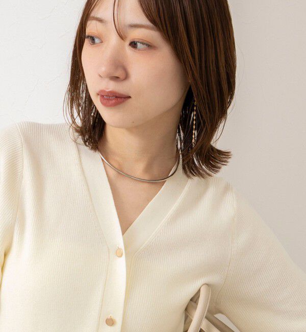 NOLLEY'S「《手洗い可能》片畦ペプラムVネックカーディガン」|カーディガン|