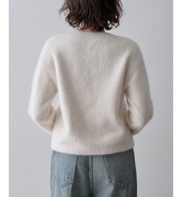  「〈WEB限定カラーあり〉カシミヤ混ファークルーネックニットジャケット」|ニット・セーター|