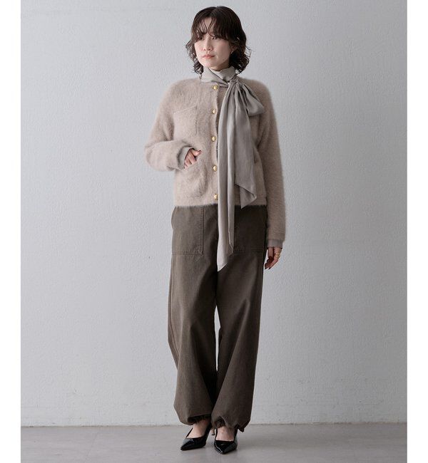  「〈WEB限定カラーあり〉カシミヤ混ファークルーネックニットジャケット」|ニット・セーター|