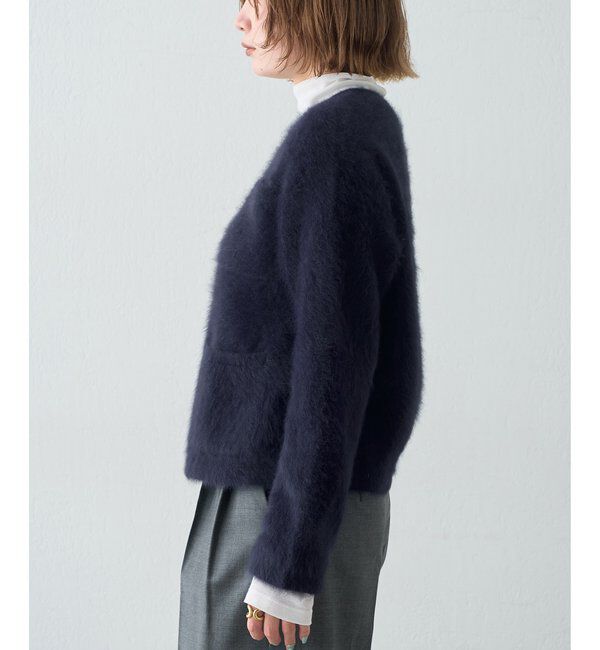  「〈WEB限定カラーあり〉カシミヤ混ファークルーネックニットジャケット」|ニット・セーター|