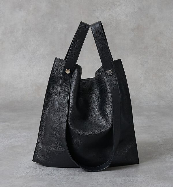 collex「【WEB限定】【BEAURE/ヴュレ】カウレザー 2WAY ハンドル トートバッ」|トートバッグ|ブラック