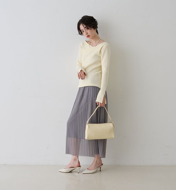 Rouge vif「【一部店舗限定】ドレープスリットスリーブリブニット【予約】」|ニット・セーター|