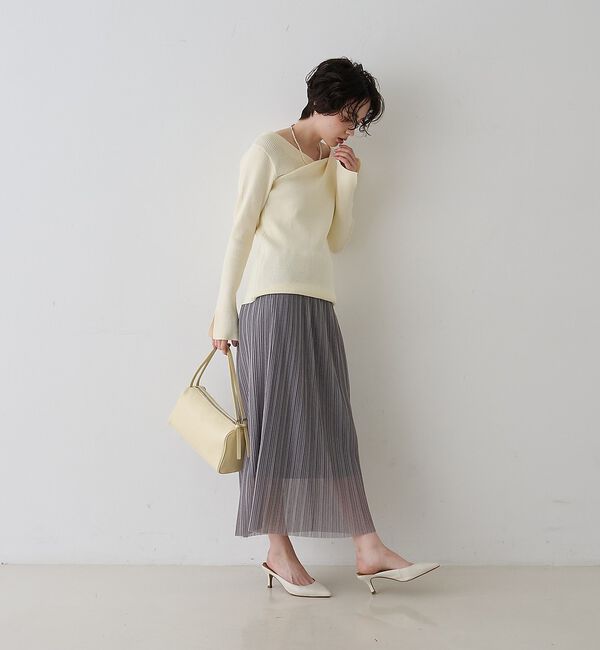 Rouge vif「【一部店舗限定】ドレープスリットスリーブリブニット【予約】」|ニット・セーター|