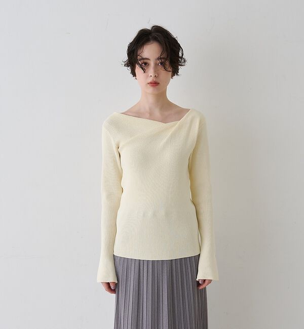Rouge vif「【一部店舗限定】ドレープスリットスリーブリブニット【予約】」|ニット・セーター|