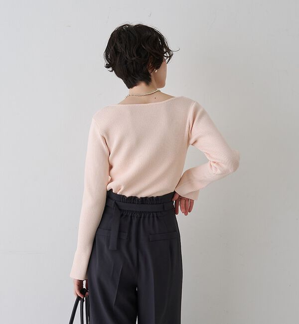 Rouge vif「【一部店舗限定】ドレープスリットスリーブリブニット【予約】」|ニット・セーター|