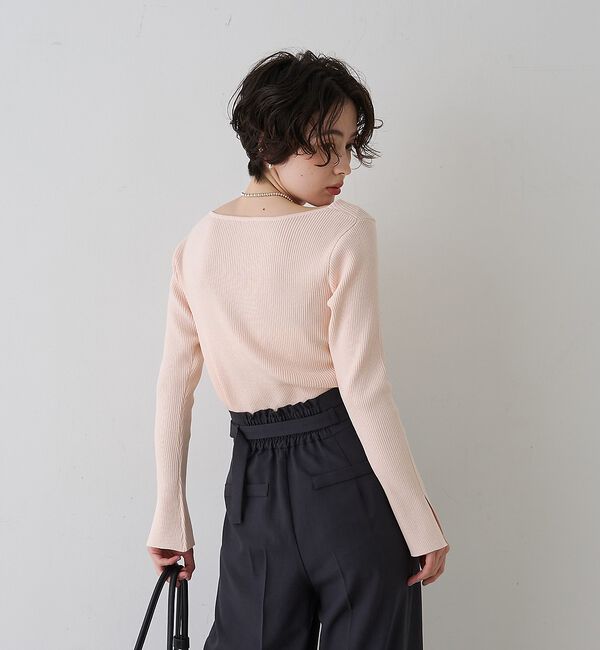 Rouge vif「【一部店舗限定】ドレープスリットスリーブリブニット【予約】」|ニット・セーター|