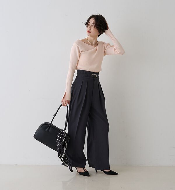 Rouge vif「【一部店舗限定】ドレープスリットスリーブリブニット【予約】」|ニット・セーター|