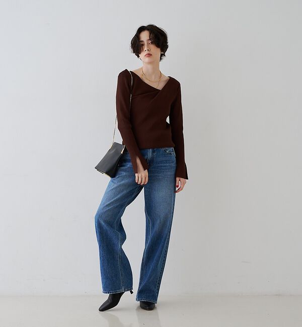 Rouge vif「【一部店舗限定】ドレープスリットスリーブリブニット【予約】」|ニット・セーター|