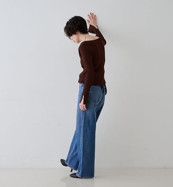 Rouge vif「【一部店舗限定】ドレープスリットスリーブリブニット【予約】」|ニット・セーター|