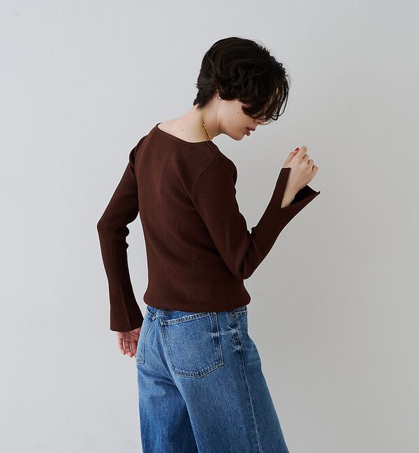 Rouge vif「【一部店舗限定】ドレープスリットスリーブリブニット【予約】」|ニット・セーター|
