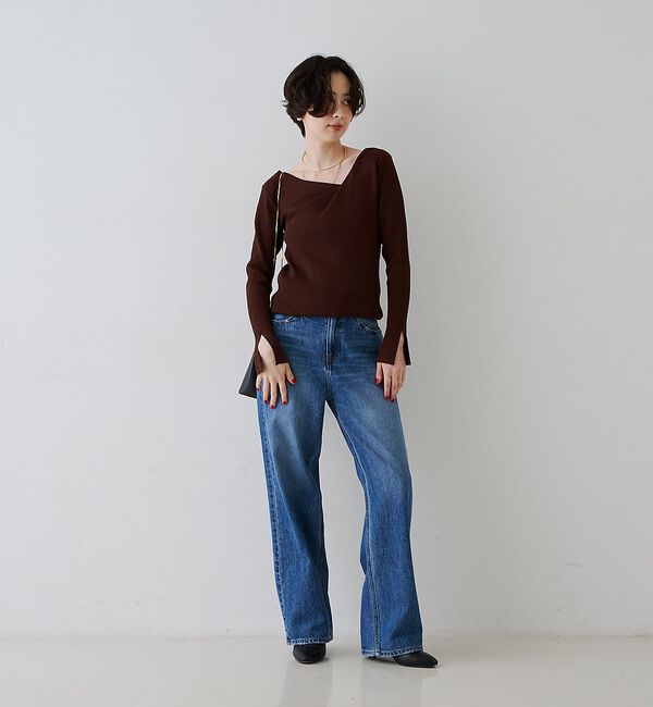 Rouge vif「【一部店舗限定】ドレープスリットスリーブリブニット【予約】」|ニット・セーター|