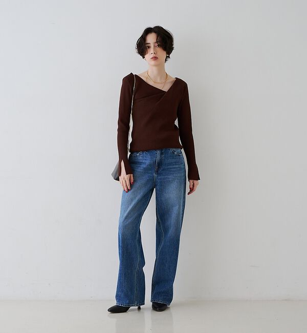 Rouge vif「【一部店舗限定】ドレープスリットスリーブリブニット【予約】」|ニット・セーター|