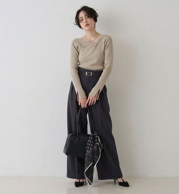 Rouge vif「【一部店舗限定】ドレープスリットスリーブリブニット【予約】」|ニット・セーター|