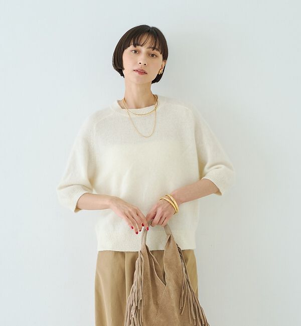 Rouge vif「カシミヤ混ウール半袖ニット」|ニット・セーター|
