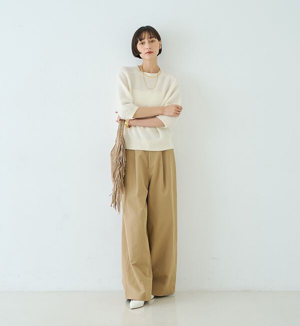 Rouge vif「カシミヤ混ウール半袖ニット」|ニット・セーター|