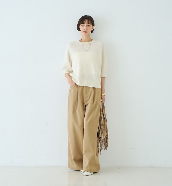 Rouge vif「カシミヤ混ウール半袖ニット」|ニット・セーター|